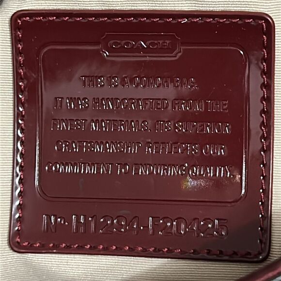 Coach Diaper Bag Maroon Burgundy Silver F20425 with Matching Small Bag - Picture 12 of 16